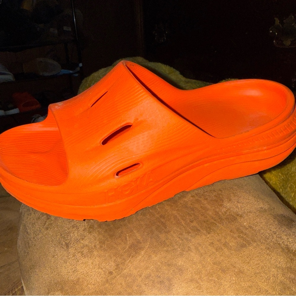 Hoka One One Orange Sandals Vibrant Slip-On Design